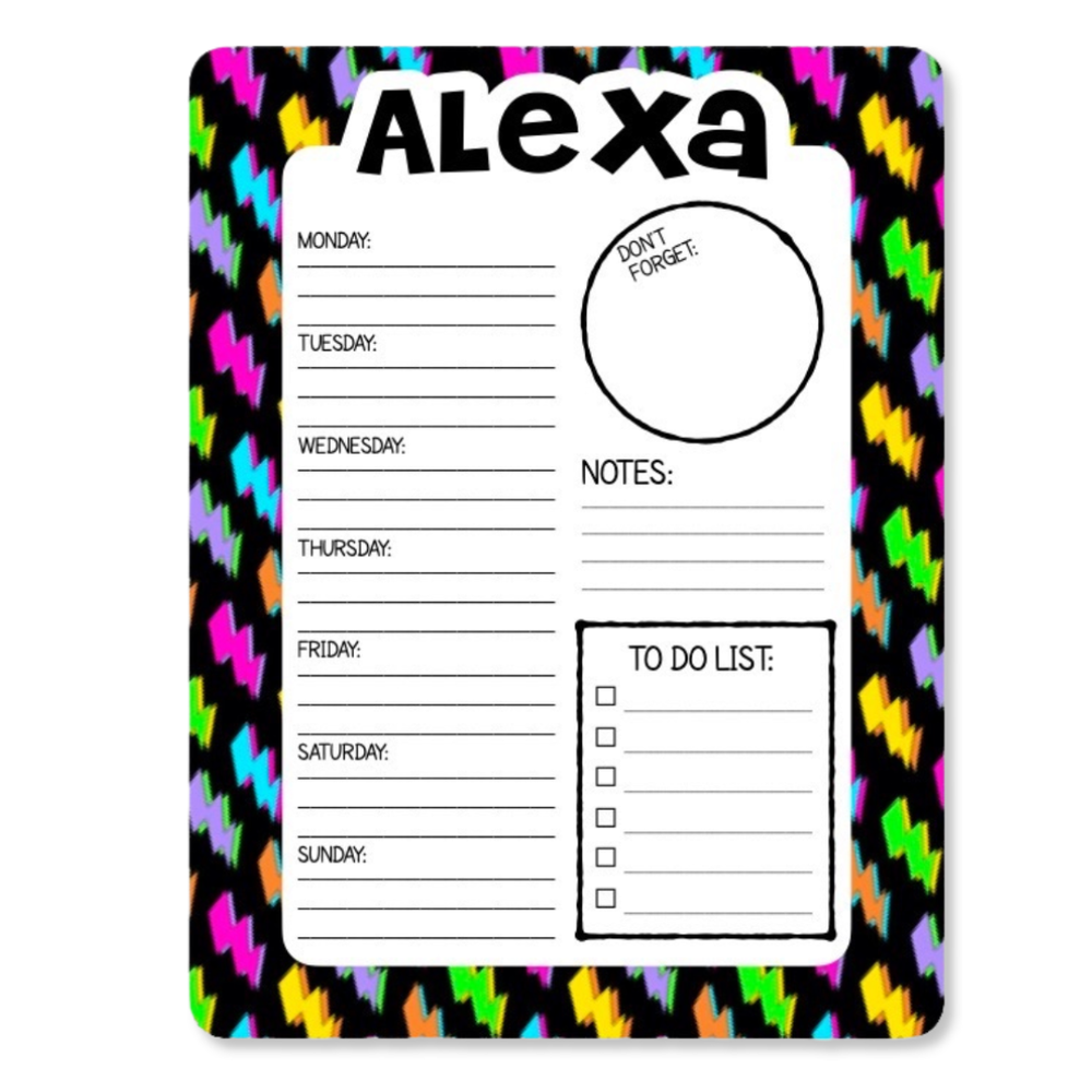 Personalized My Busy Week Dry Erase Board