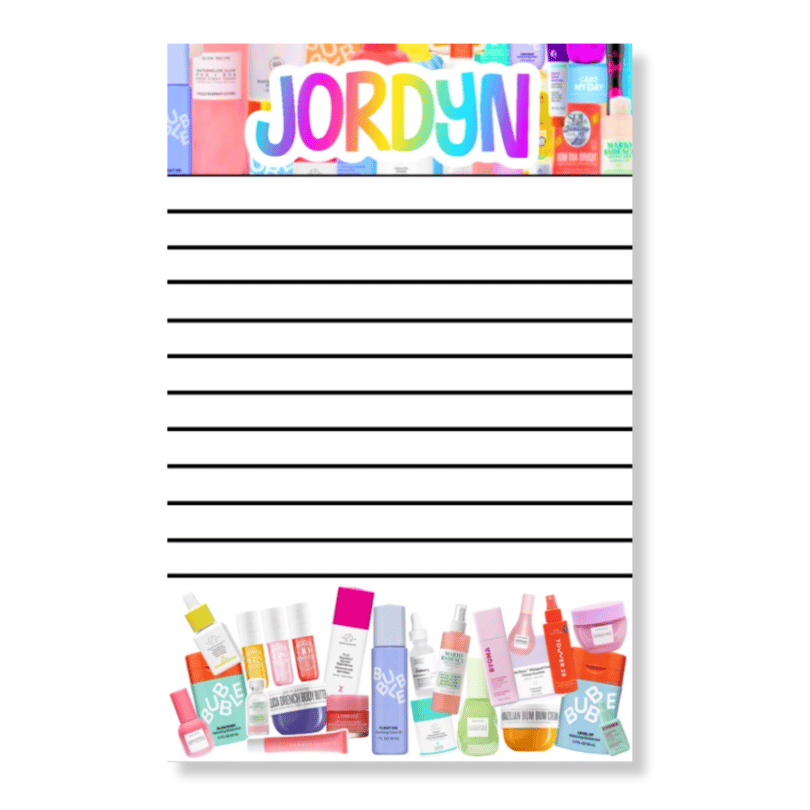 Lined Notepad - Skincare