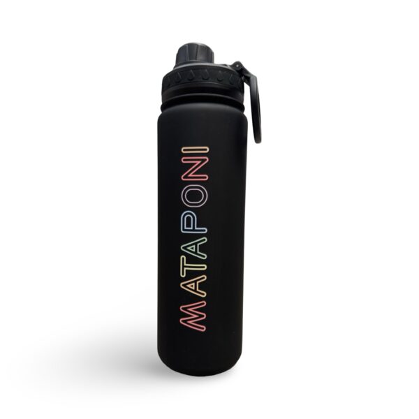 Paige & Mataponi (2 Sided) Rainbow Black Water Bottle