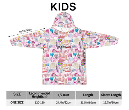 Oversized Blanket Hoodie Fit Kids Measurements Size CRD