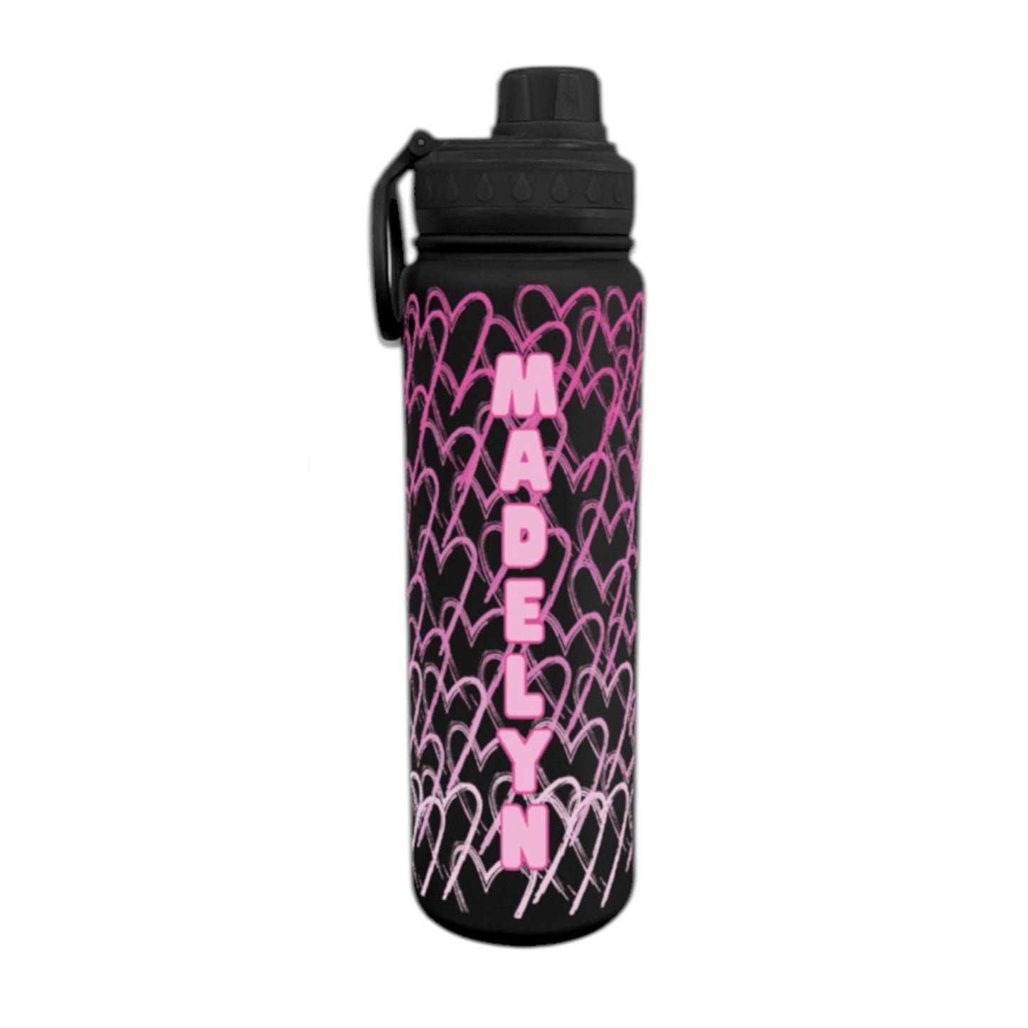 Gradient Heart Sketch Wrap Water Bottle