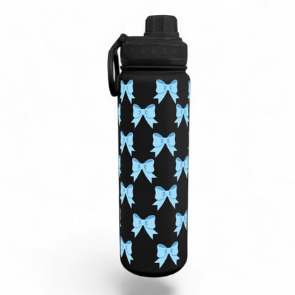Blue Clip Art Bows Wrap Water Bottle