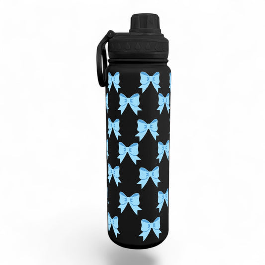 Blue Clip Art Bows Wrap Water Bottle