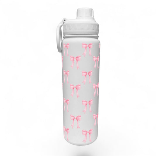 Pink Bows Wrap Water Bottle