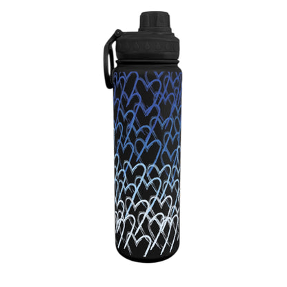 Gradient Heart Sketch Wrap Water Bottle