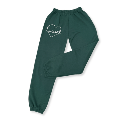 Laurel Heart Stitch Green Sweatpants YXL Ready to Ship
