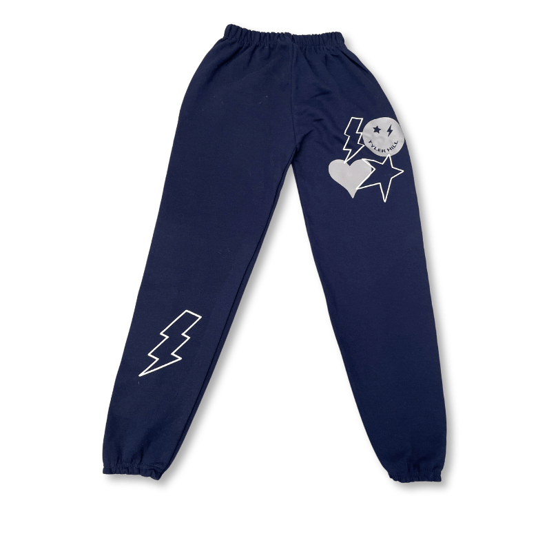Tyler Hill Star/Bolt Navy Sweatpants Large  Ready to Ship