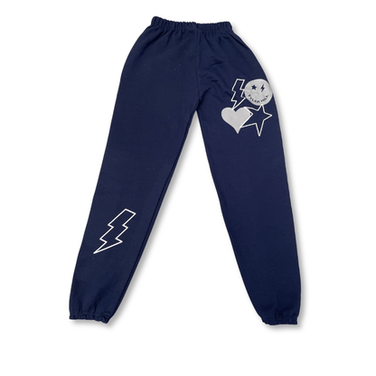 Tyler Hill Star/Bolt Navy Sweatpants Large  Ready to Ship