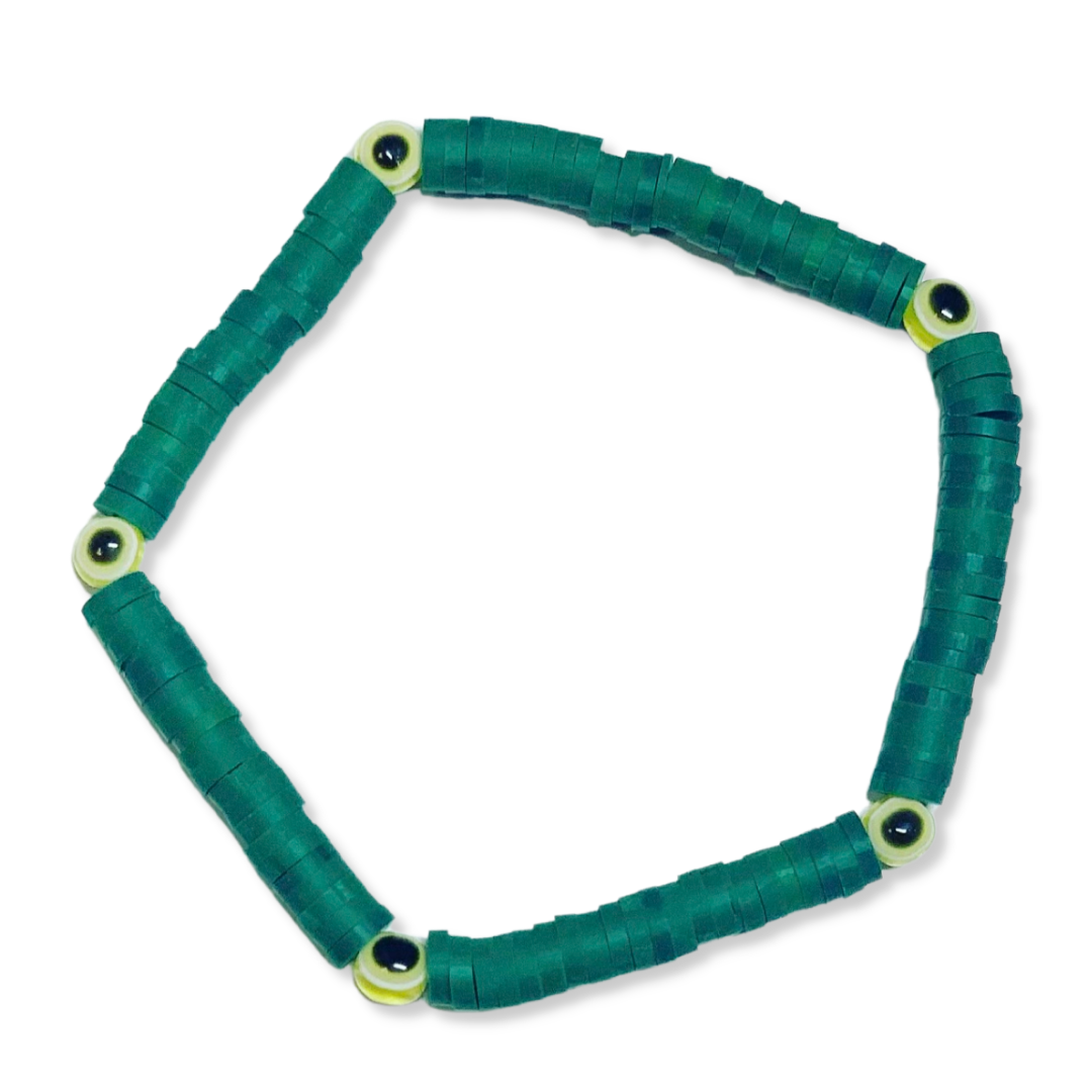 Rubber Disc Evil Eye Bracelet