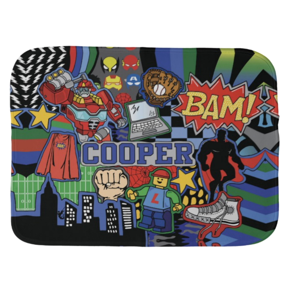 Boom Bam Kapow Burp Cloth