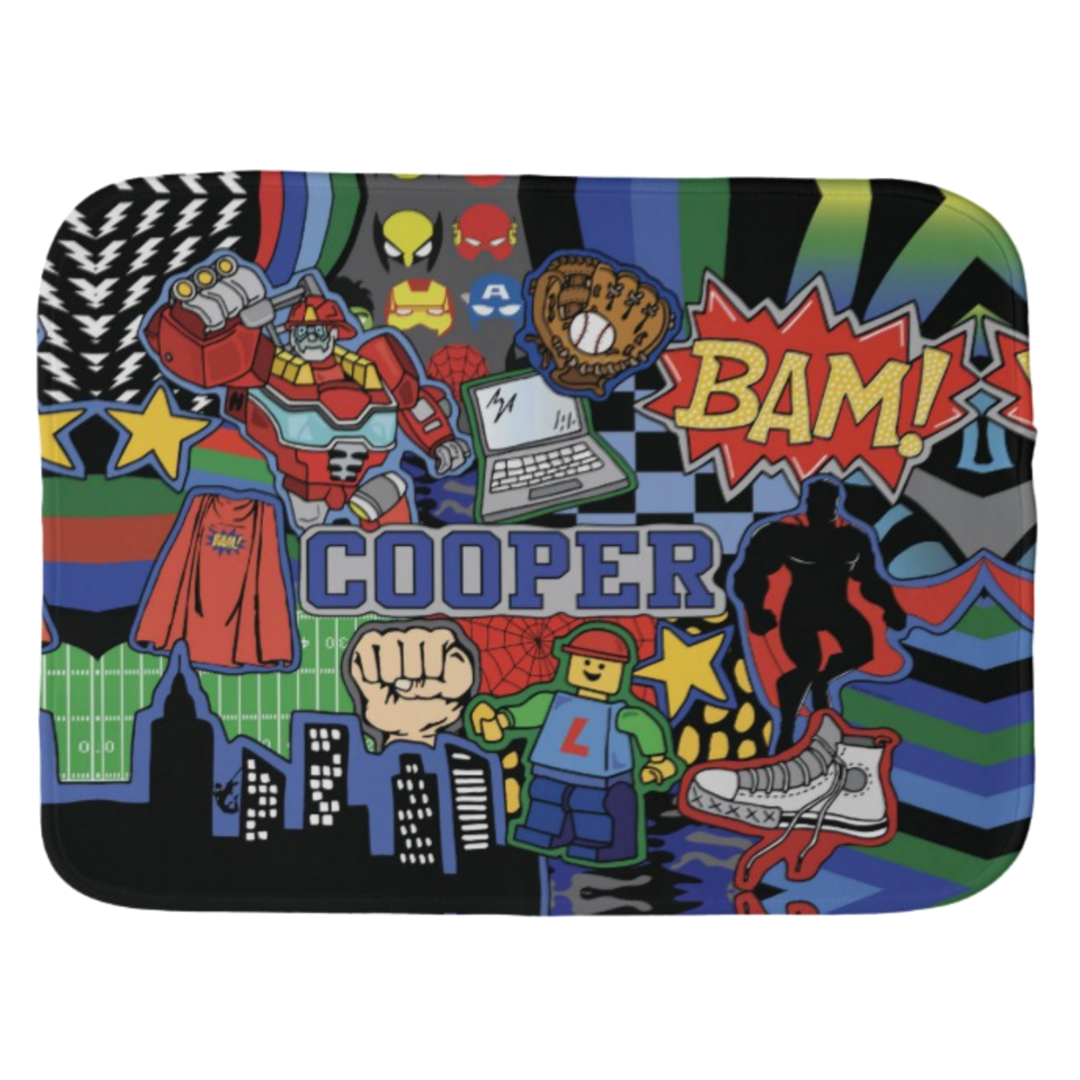 Boom Bam Kapow Burp Cloth