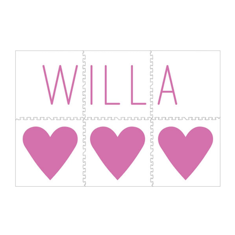 Personalized Play Mat - 3 Hearts