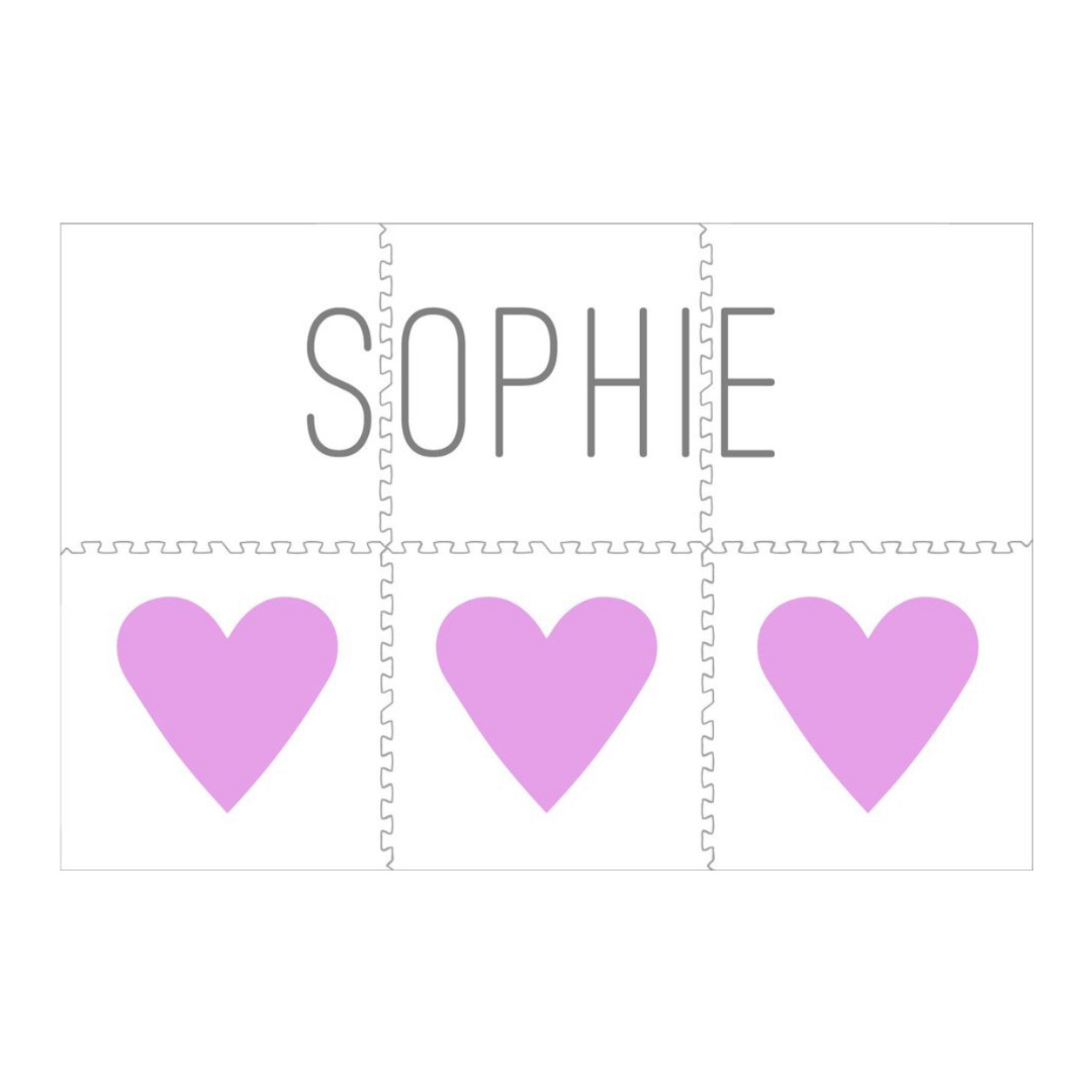 Personalized Play Mat - 3 Hearts