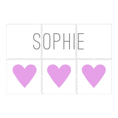 Personalized Play Mat - 3 Hearts