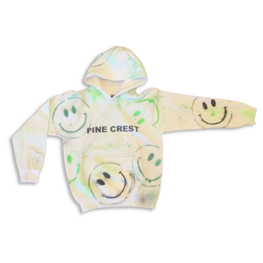 School Smiley White Hoodie