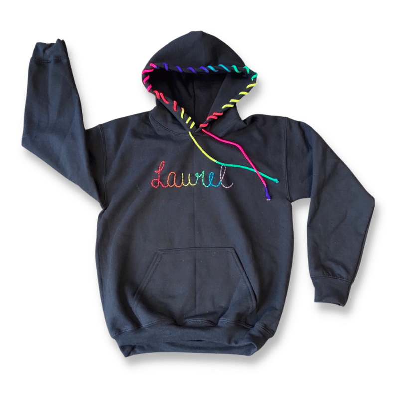 Hand Stitched Rainbow Camp Hoodie