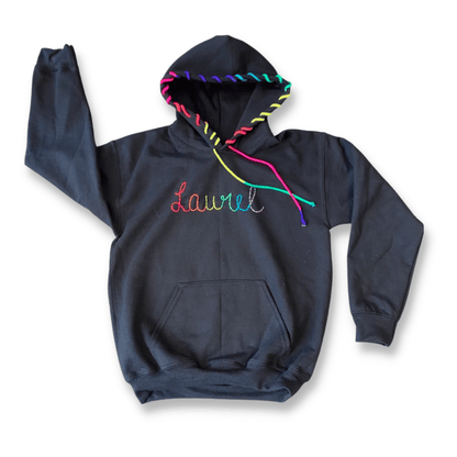Hand Stitched Rainbow Camp Hoodie