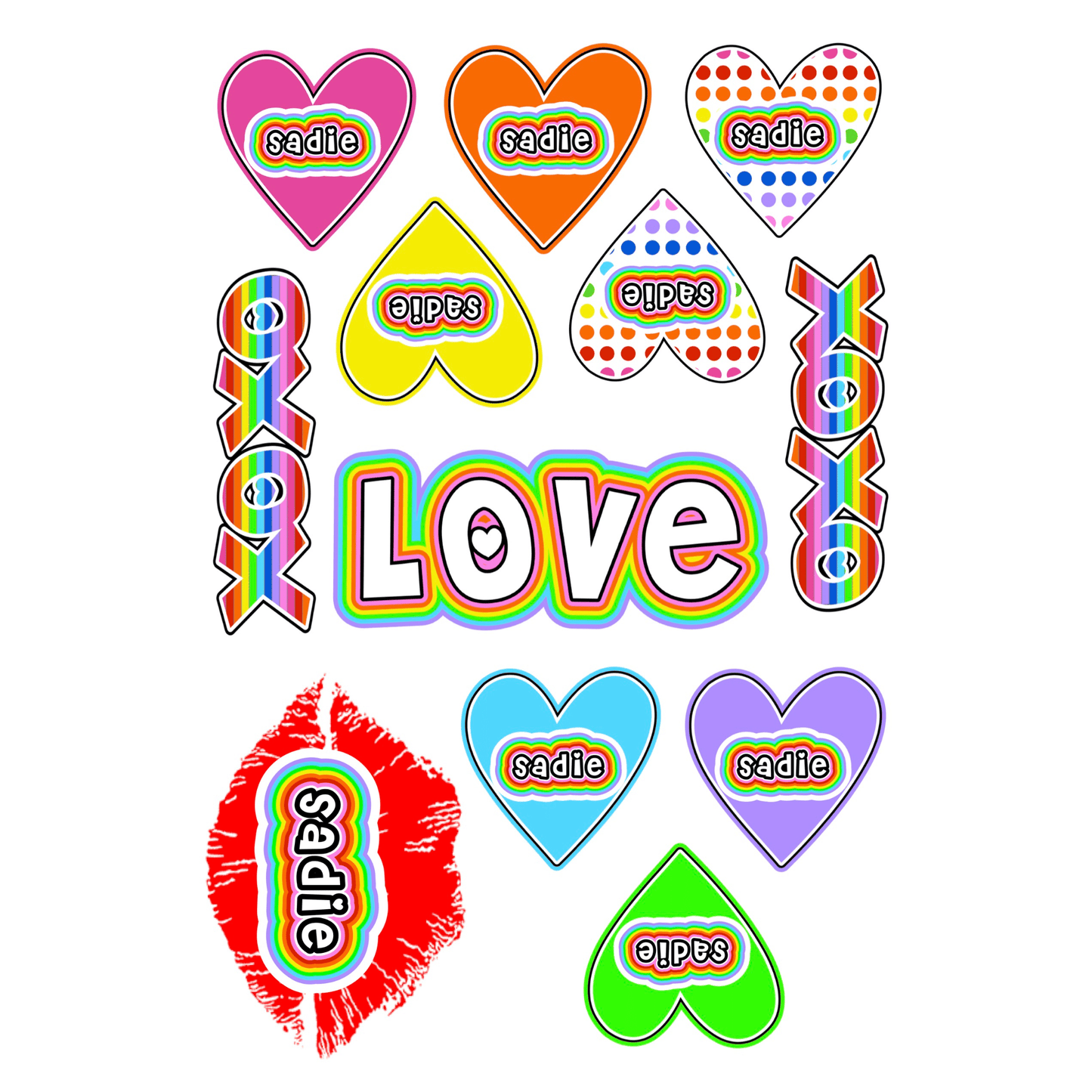 Cling It Sheet - CI 32P Rainbow Love