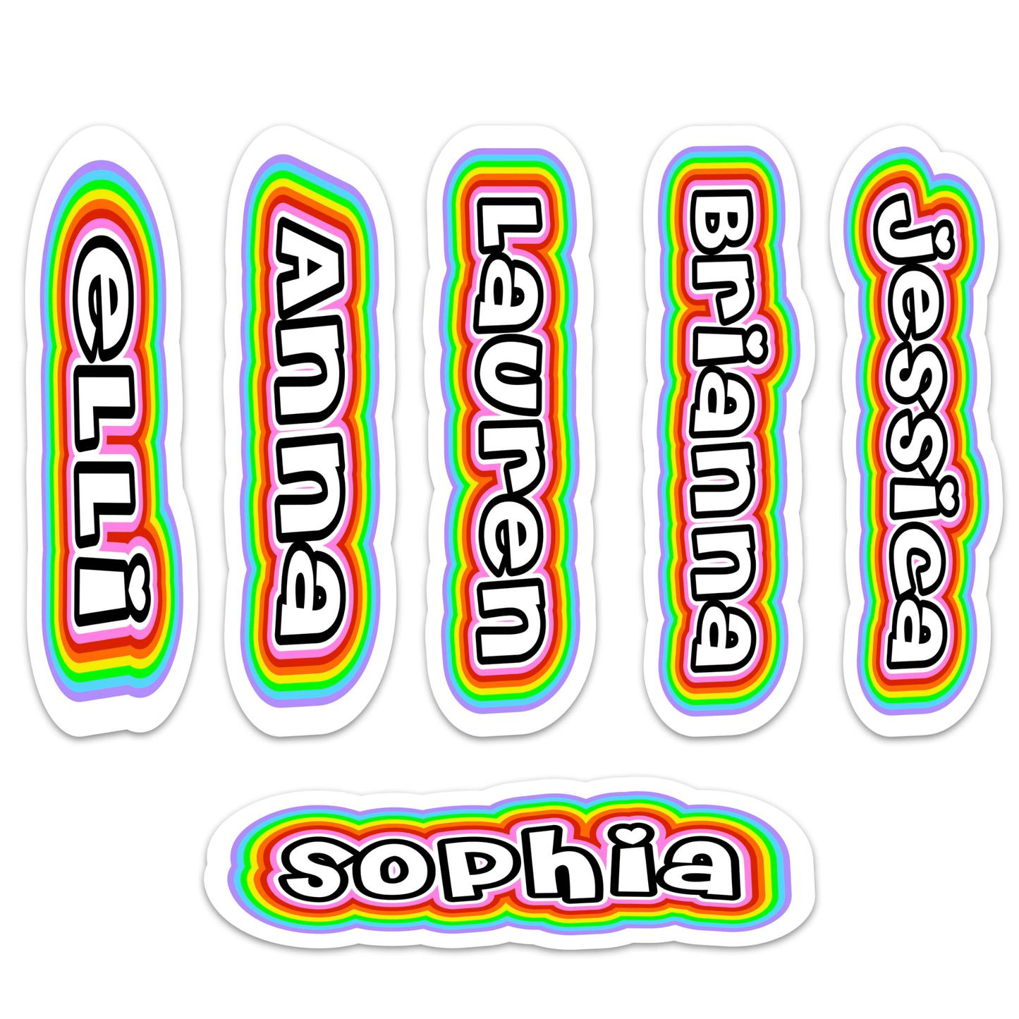 Cling It Word in Rainbow Bubbly Font