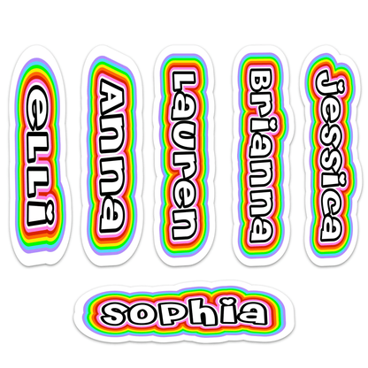 Cling It Word in Rainbow Bubbly Font