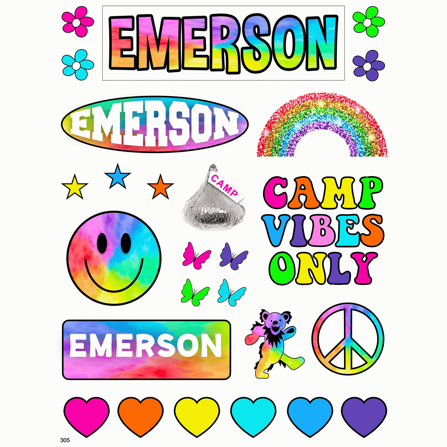 Cling It Sheet - CI 305 I Heart Camp (9x12)