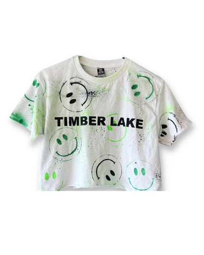 White Hand Painted Camp Smiles Shirt - Camp Colors
