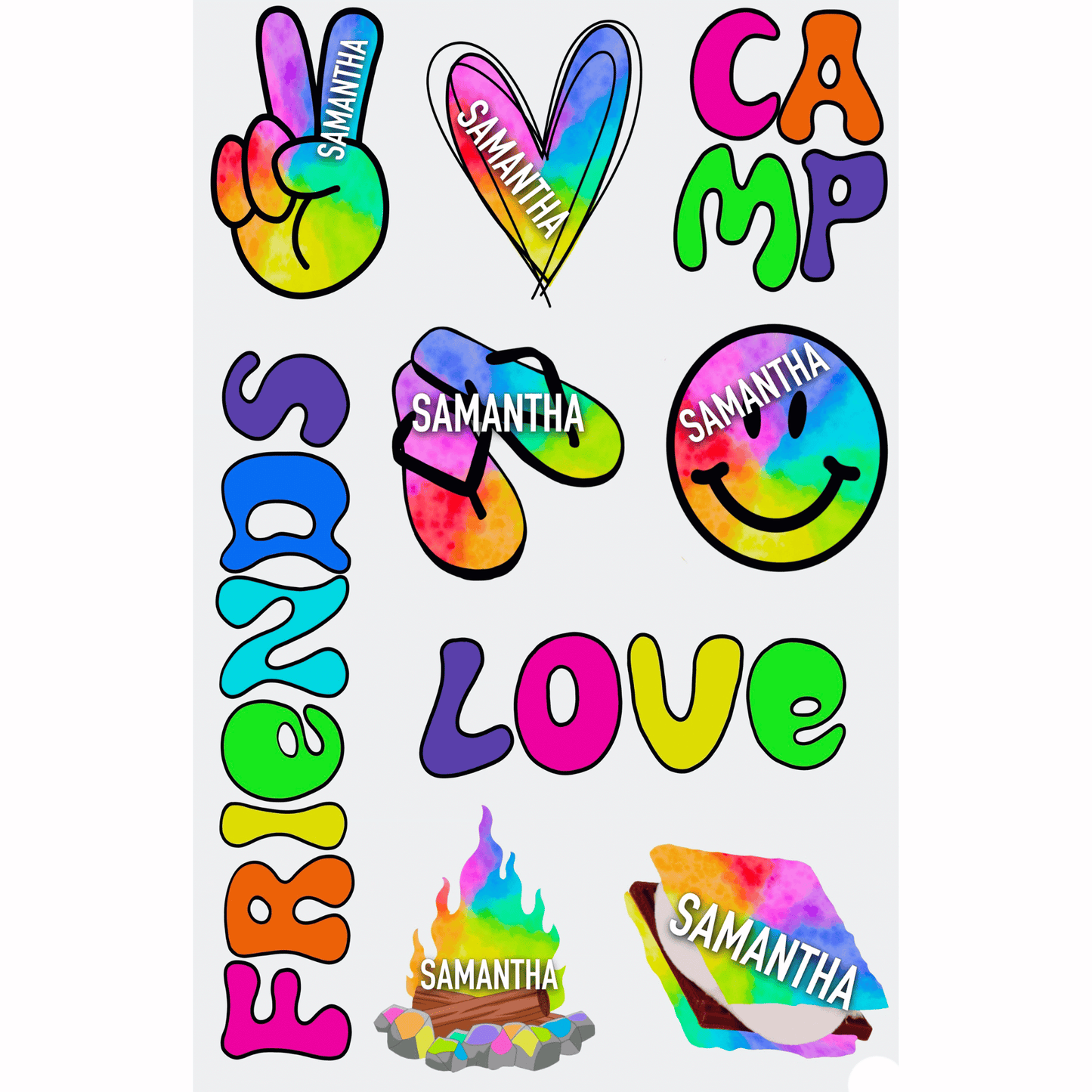 Cling It Sheet - CI 98P Camp Personalized