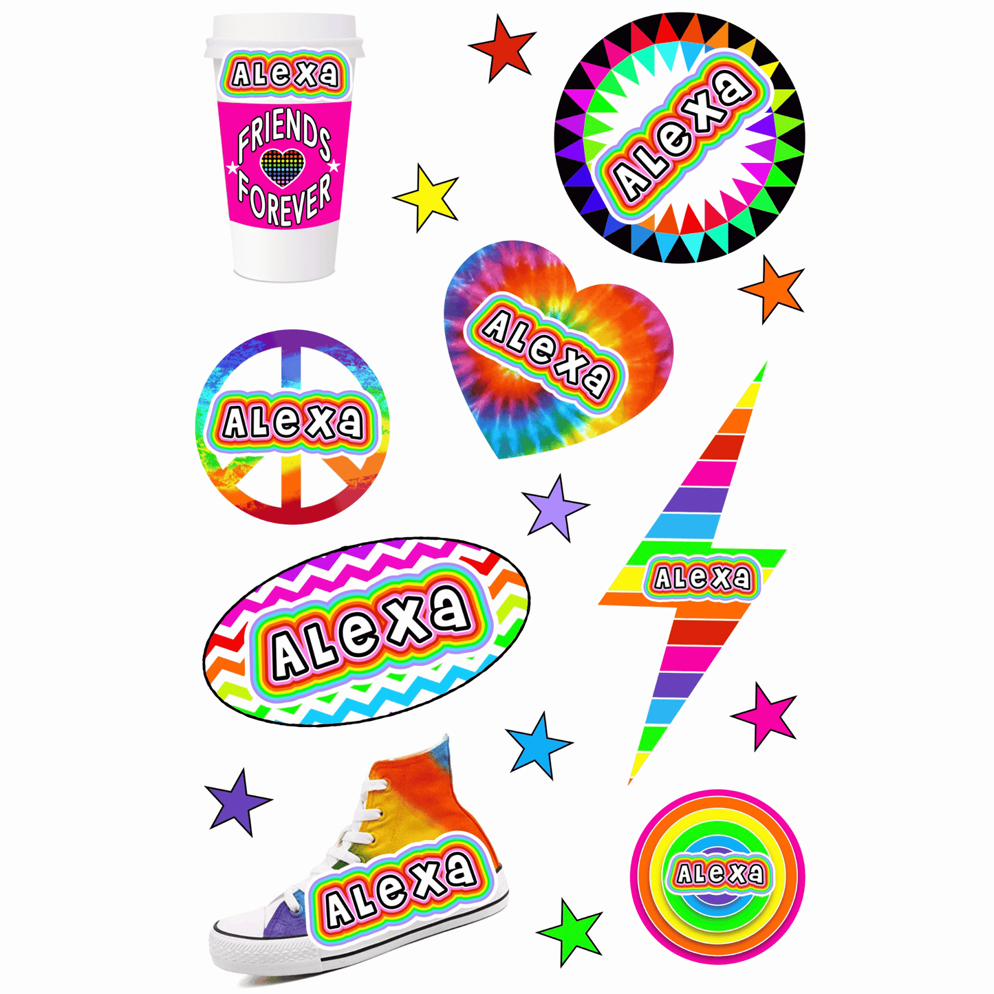 Cling It Sheet - CI 01P Rainbow Star