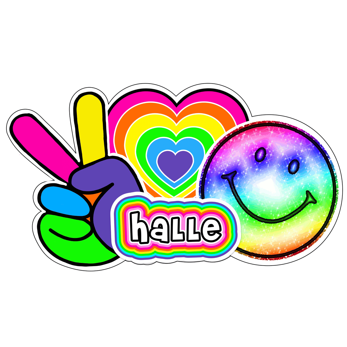 Cling It Cut Out - Peace Love Happiness