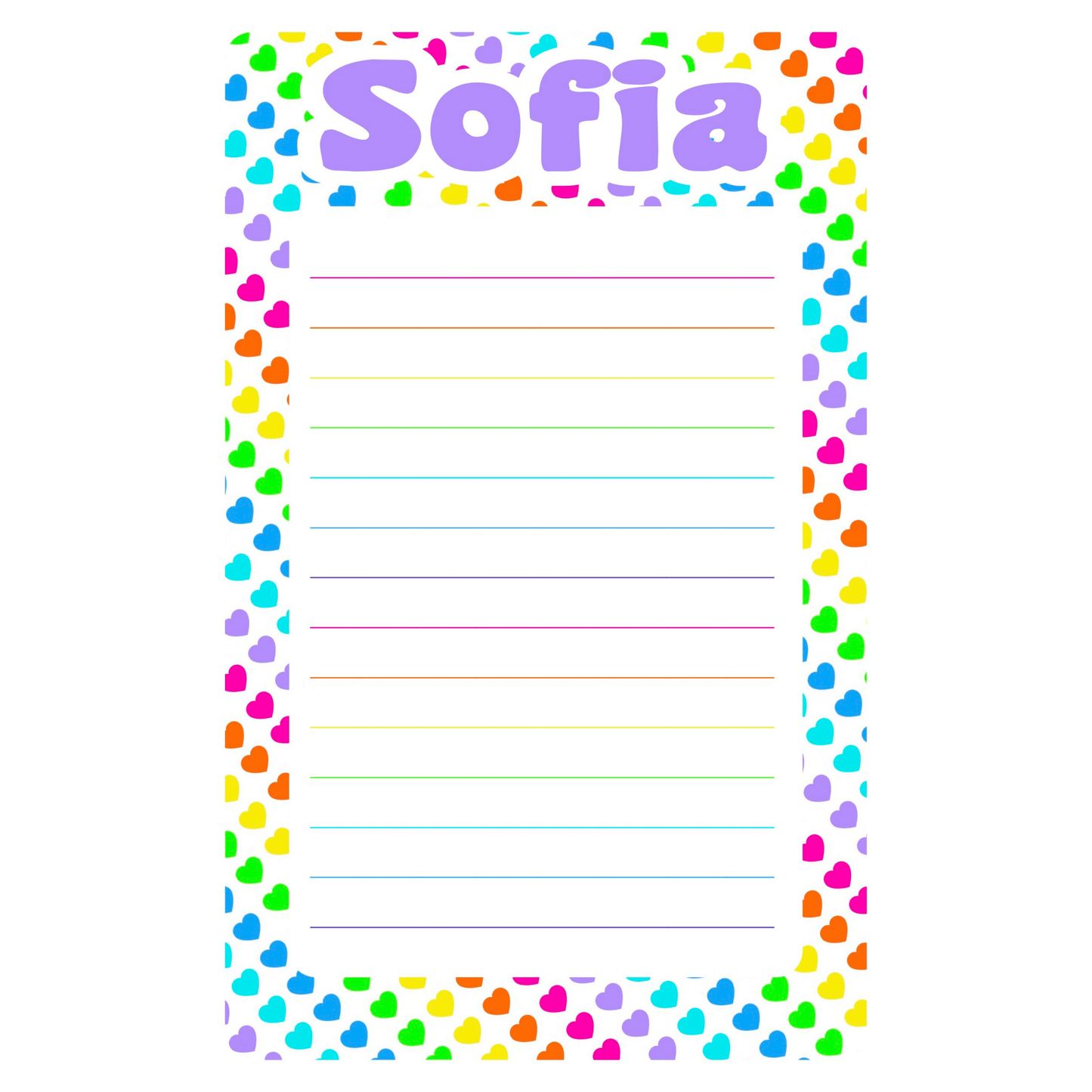 Personalized Lined Notepad (8.5" x 11")