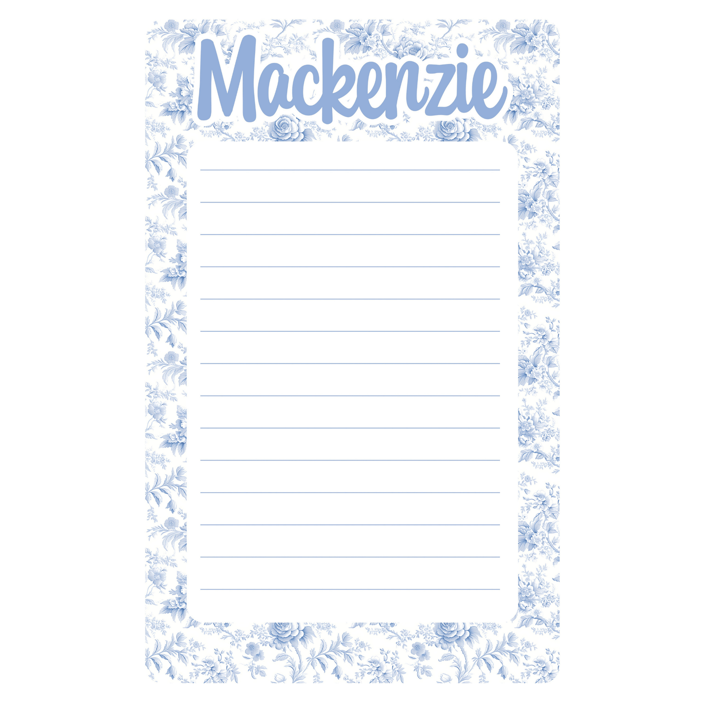 Personalized Lined Notepad (8.5" x 11")