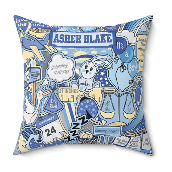 Welcome to the World Boy Throw Pillow-new