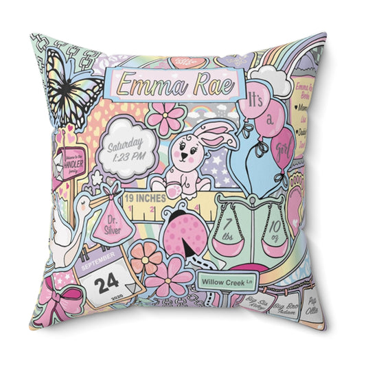 Welcome to the World Girl Throw Pillow-new