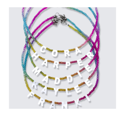 Pearl Letter – Rainbow Ombre Necklace