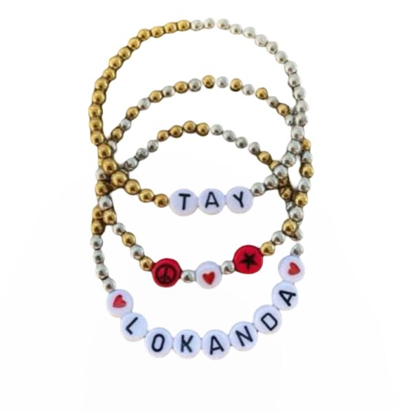 Gold & Silver Bead Traditional Camp Color Bracelets (Set of 3)