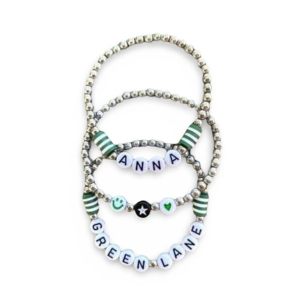 Gold or Silver Bead Traditional Camp Color Bracelet Stack (Set of 3)