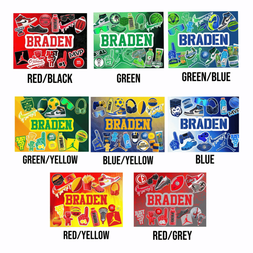 Create'd Predesigned Horizontal Camp Color Collages Backgrounds- Boys 2024