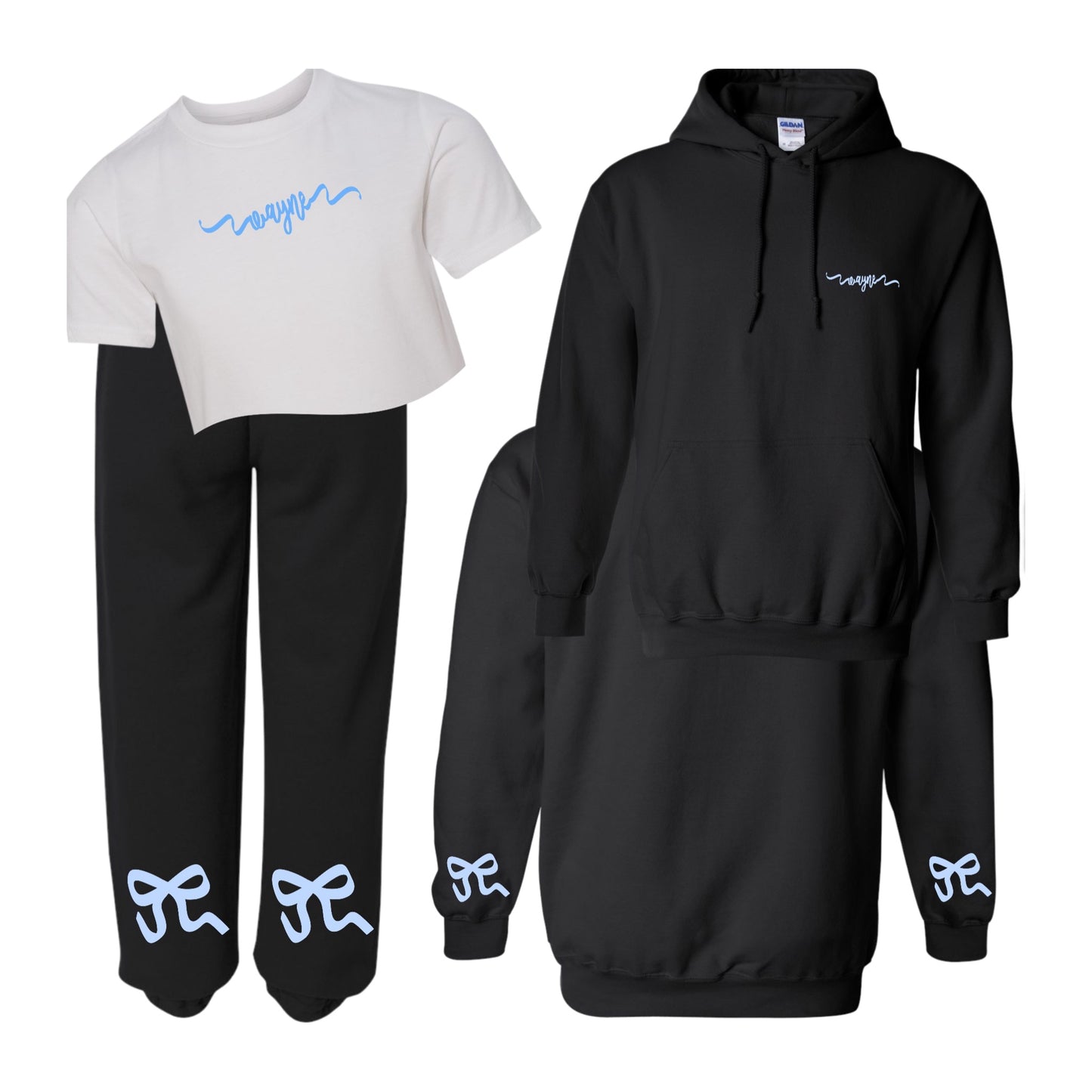 Ribbon Hoodie - Sweatpants - Shirt- Custom Press