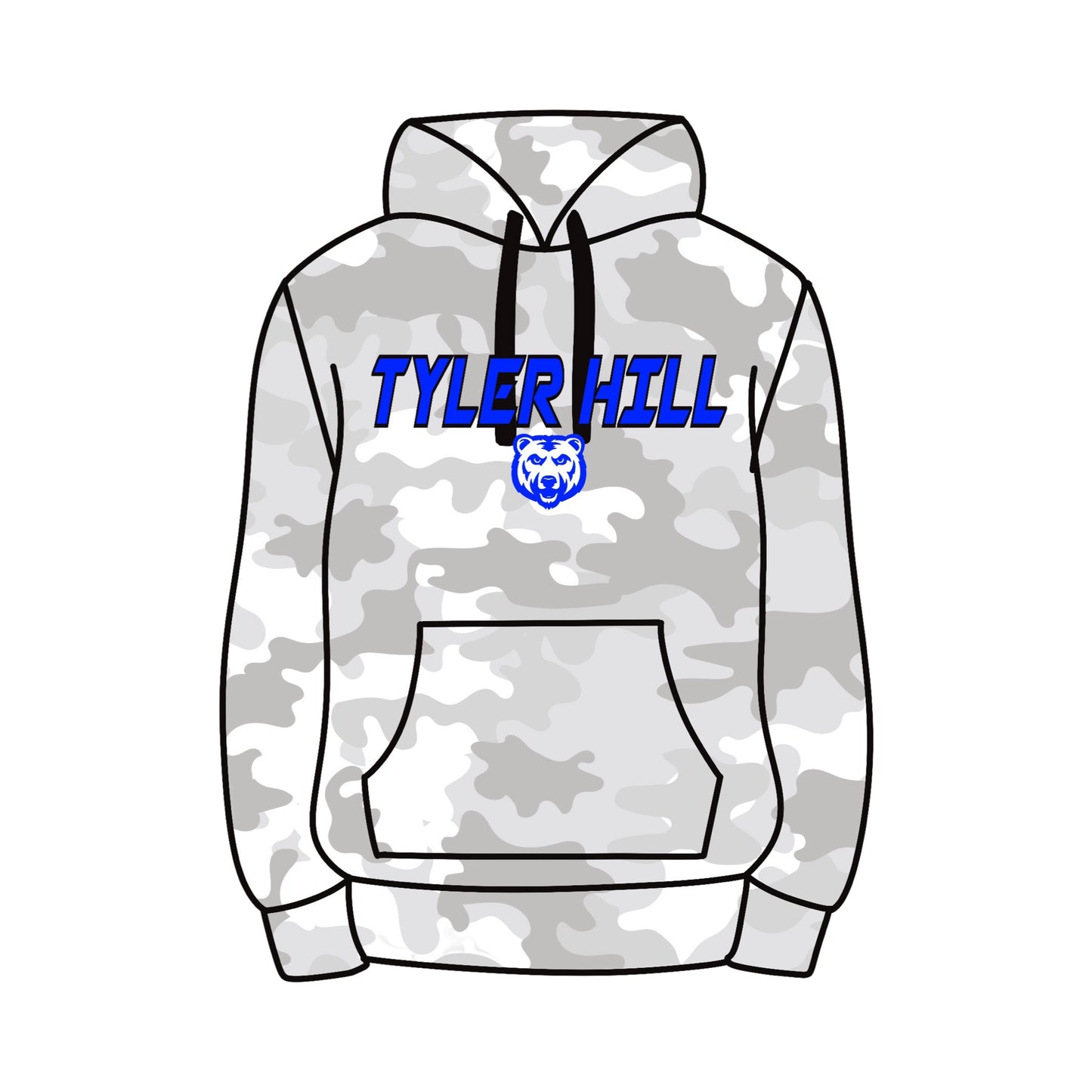 Grey Camo Hoodie - Custom Press