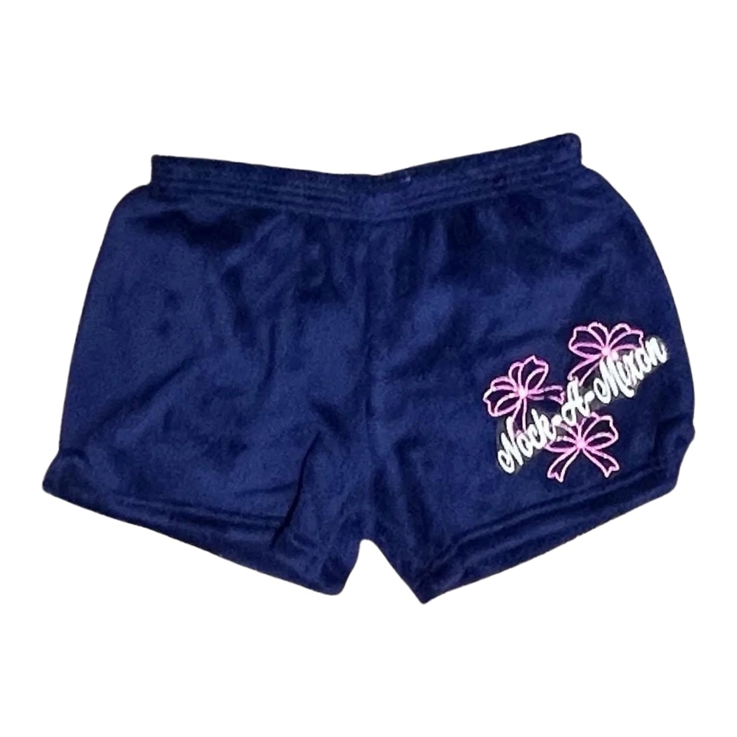 Pajama Shorts with Camp Name and Bows - Made Love and Kisses