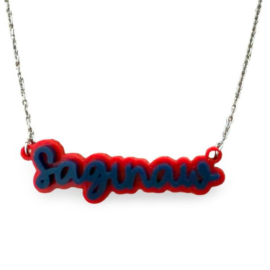 Camp Double Layer Acrylic Name Plate Necklace