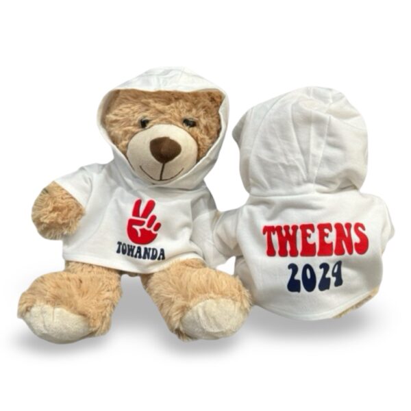 Custom Camp Teddy Bear in a Hoodie