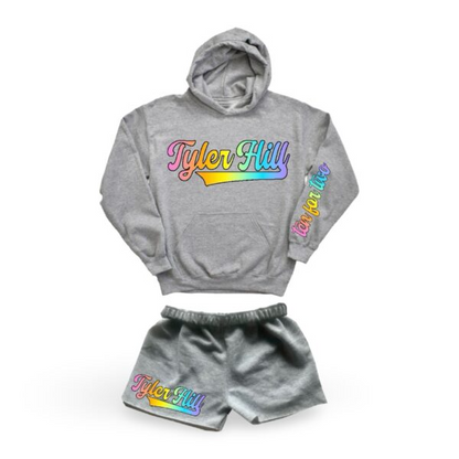 Pastel Rainbow Camp Cut Sweat-shorts