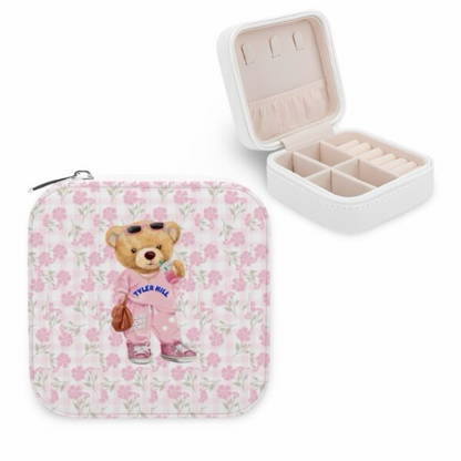 Travel Size Jewelry Box – Bear & Flowers