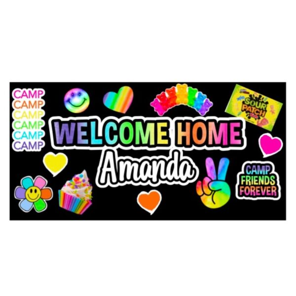 Top 10 Wood Welcome Home Banner – Black & Rainbow Wood (55″ x 30″)