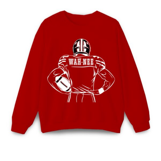 Football Back Outline Camp Crewneck