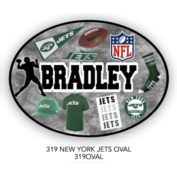 Personalized Sports Team Oval Cling It (9″ x 12″)