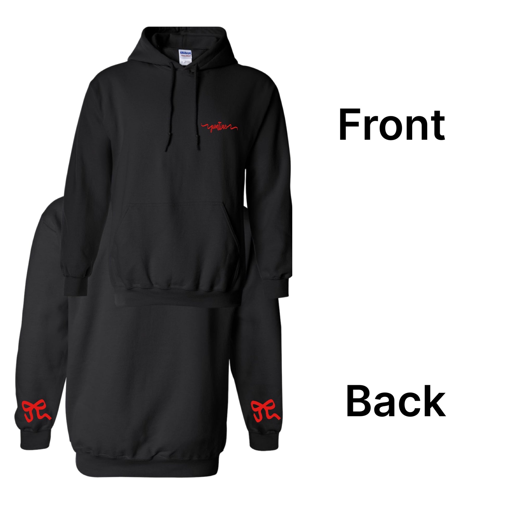 Ribbon Hoodie -Front &amp; Back - Custom Press