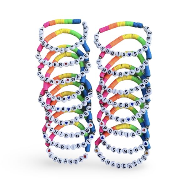 Neon Rainbow Block Camp Bracelet