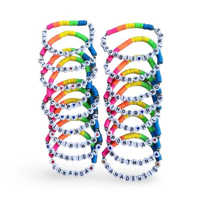 Neon Rainbow Block Camp Bracelet